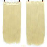 24" Synthetic Long Straight 5 Clips In Hair Extension Pure Color High Temperature Fiber Fake Hair Piece Heat Resistant For Woman