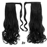 WTB 23'' Long Silky Straight Ponytails Clip In Synthetic Pony Tail Fake Hair Extension wrap round hairpiece for women
