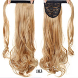 WTB 23'' Long Silky Straight Ponytails Clip In Synthetic Pony Tail Fake Hair Extension wrap round hairpiece for women