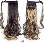 WTB 23'' Long Silky Straight Ponytails Clip In Synthetic Pony Tail Fake Hair Extension wrap round hairpiece for women