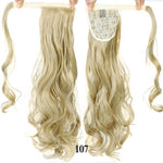 WTB 23'' Long Silky Straight Ponytails Clip In Synthetic Pony Tail Fake Hair Extension wrap round hairpiece for women