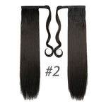 WTB 23'' Long Silky Straight Ponytails Clip In Synthetic Pony Tail Fake Hair Extension wrap round hairpiece for women