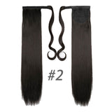 WTB 23'' Long Silky Straight Ponytails Clip In Synthetic Pony Tail Fake Hair Extension wrap round hairpiece for women