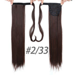 WTB 23'' Long Silky Straight Ponytails Clip In Synthetic Pony Tail Fake Hair Extension wrap round hairpiece for women