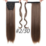 WTB 23'' Long Silky Straight Ponytails Clip In Synthetic Pony Tail Fake Hair Extension wrap round hairpiece for women