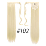 WTB 23'' Long Silky Straight Ponytails Clip In Synthetic Pony Tail Fake Hair Extension wrap round hairpiece for women