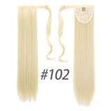 WTB 23'' Long Silky Straight Ponytails Clip In Synthetic Pony Tail Fake Hair Extension wrap round hairpiece for women
