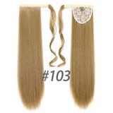 WTB 23'' Long Silky Straight Ponytails Clip In Synthetic Pony Tail Fake Hair Extension wrap round hairpiece for women