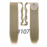 WTB 23'' Long Silky Straight Ponytails Clip In Synthetic Pony Tail Fake Hair Extension wrap round hairpiece for women